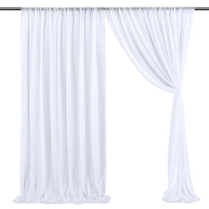 Rideaux de fond de scène de mariage en tissu transparent, drapés et festonnés, en mousseline, blanc et <span class=keywords><strong>vert</strong></span> <span class=keywords><strong>sauge</strong></span> - Product Image 5
