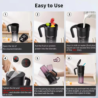 Botol Blender Elektrik Portabel Berkualitas Tinggi USB Rechargeable 470ml 6 Mata Pisau Penghancur Buah Mini Juicer Tangan Rumah Tangga