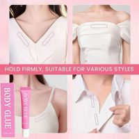 Colle corporelle transparente invisible imperméable pour vêtements, bas de compression, formule antidérapante, sangles sécurisées, cols bas, respectueux de la peau, 20ML