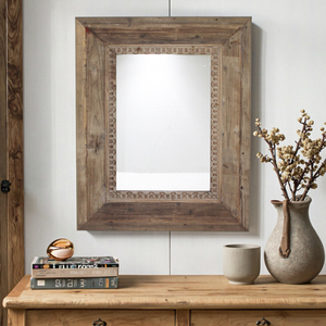 Luckywind Retro Phong Cách Handmade Tái Chế Gỗ Cũ Tường Gương Lớn Cổ Điển Khắc Khung Gương Để Bán - Product Image 2