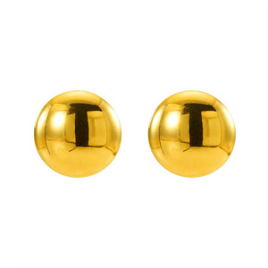 ZOGXIN Stud Earrings Gold Silver Round Hemispherical Geometric Stainless Steel Women's Fashion Jewelry Gift - Product Image 5