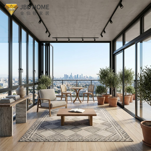 Veranda Moderna in Profili di Alluminio, Giardino d'Inverno con Tetto Retrattile Prefabbricato, Vetro Basso Emissivo a Doppio Vetro - Product Image 2