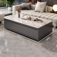 Meuble TV moderne de luxe extensible en bois, ensemble de meubles de salon avec console centrale et table basse