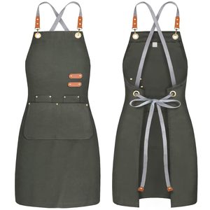 Delantal de Chef con Tirantes Cruzados y 4 Bolsillos <span class=keywords><strong>para</strong></span> Hombre y Mujer, Ideal <span class=keywords><strong>para</strong></span> Cocina, Jardinería, Repostería, Uniforme de Trabajo OEM - Product Image 5
