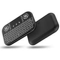 A8 2.4G kablosuz ve BT çift mod akıllı MINI klavye Air Fly fare Android TV kutusu kullanarak uzaktan kumanda arkadan aydınlatmalı Mini klavye