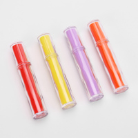 Tube de gloss à lèvres ondulé transparent en PETG avec logo personnalisé, conteneur vide avec applicateur, cosmétique à marque privée