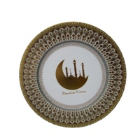 Assiettes de présentation réutilisables pour mariage, couleur or rose, décoration de mariage, assiettes en pp