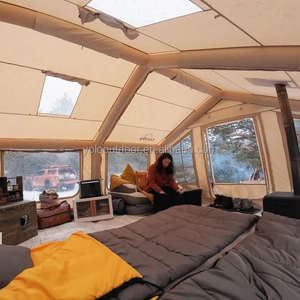 Outdoor Portable <b>Camping</b> <b>Tents</b> Family Waterproof Inflatable UV Protection Four-Season Double Layer Oxford Fabric Quick Setup - Product Image 3