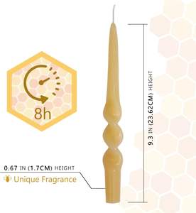 Candelabros <span class=keywords><strong>de</strong></span> <span class=keywords><strong>Cera</strong></span> <span class=keywords><strong>de</strong></span> <span class=keywords><strong>Abeja</strong></span> en Espiral <span class=keywords><strong>de</strong></span> Verano, 9 Pulgadas, Naturales, Hechos a Mano, Sin Perfume, para el Hogar, Cenas, Bodas, Regalos para Mujeres, 3D - Product Image 6