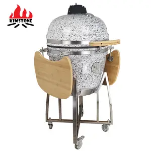 KIMSTONE 21 polegada madeira pellet grill fumante Cerâmica Grill Fumante Ovo Kamado carvão para churrasco grill fumante