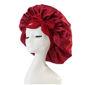 Gorro de Dormir de Satén para Mujer, Aspecto de Seda, Doble Capa, Cinta para Atar de 35 cm de Diámetro, para Cabello Rizado, Moda para las Cuatro Estaciones - Product Image 3