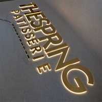 Enseigne 3D en acrylique et acier inoxydable rétroéclairée par LED pour centre commercial, devanture de magasin extérieure, étanche IPX3, publicité commerciale personnalisée