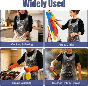 Disposable Sleeveless Plastic <b>Aprons</b> Individually Wrapped Breathable Lightweight Cleaning Use - Product Image 5