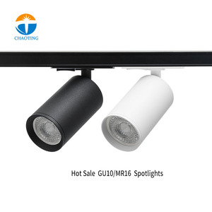 Nouveau design de luminaires sur rail, <span class=keywords><strong>kit</strong></span> de lampes <span class=keywords><strong>LED</strong></span> linéaires, spots MR16 GU10, tête de rail rotative, angle réglable, spots, luminaire - Product Image 1