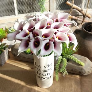 Pu Yellow Stamen Mini Real Touch Calla Lily Artificial Flower Wholesale - Product Image 3