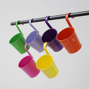 Thiết Kế Hiện Đại Nhỏ Sắt Rèn Treo Nồi Thịt Màu Xanh Lá Cây Nhà Máy Lọ Hoa Với Có Thể Tháo Rời Móc Xô Kẹo Màu Cho Ban Công - Product Image 4