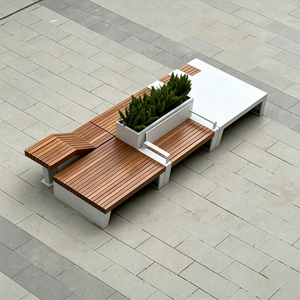 Banc de jardinage moderne carré pour terrasse extérieure, jardinière au sol, pot de fleurs écologique, banc de repos pour fleurs, pour cour, jardin, centre commercial - Product Image 6