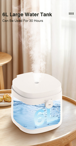 เครื่องทำความชื้นในอากาศร้อนด้วยไอน้ำร้อนแบบ <span class=keywords><strong>Wifi</strong></span> เครื่องทำความชื้นพร้อมถังเก็บน้ำสแตนเลสสำหรับบ้านบริสุทธิ์6L รู - Product Image 4
