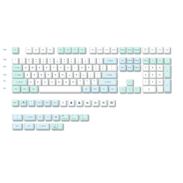 Royal Kludge customize gk61 spanish 124 keys multi-color uk 75 resin mechanical keyboard light blue keycaps pbt xda