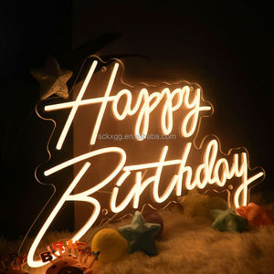US Warehouse Fast Shipping 5v USB Powered Happy Birthday Neon Signature <b>Letter</b> Home Party Background Decoration Neon <b>Light</b> - Product Image 5