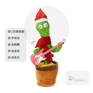 EN STOCK populaire batterie bébé interactif parlant danse cactus jouet électronique jouets en peluche - Product Image 3