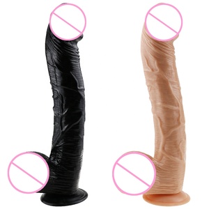 Big Bended Dildo PVC Tap Cock Plastic 2 Layers Dick Dildos de 30 cm