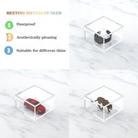 Organisateur de bureau pliable en acrylique écologique avec base dorée – Boîte de rangement et de présentation fonctionnelle et élégante, recyclable