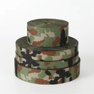 Custom Camo Nylon High Tenacity MARPAT Woodland Tactical Web Heavy Duty Tape Flat Bag Strap Camouflage Webbing