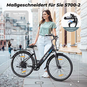 Bicicleta Eléctrica Oem/odm Varun de 60 km de Autonomía, 27.5 Pulgadas, 7 Velocidades, 5 Niveles, para Viajes Suburbanos, Adultos, Entrega en 3 Días en la UE/Reino Unido, S700-2 - Product Image 3