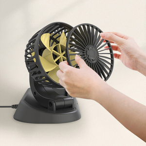 Ventilador de coche de 24V/12V, ventilador de refrigeración de verano ajustable de doble cabeza, 360 grados, poco ruido, accesorios de viento fuertes - Product Image 6