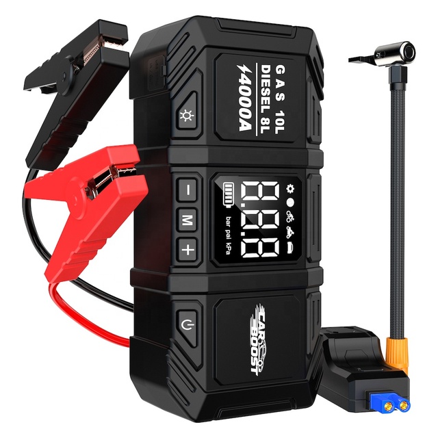 Heavy Duty Super Fast Double Tire Inflator Car Jumper Battery Booster Air Compressor Power Bank Jump Starter With air Pump