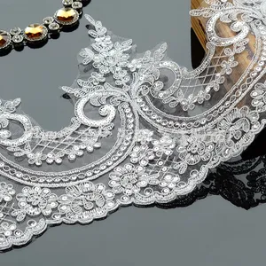 Trimming Lace Wholesale Decorative Fringe Border Trim Embroidery Wedding Dress Lace Factory Direct Hot Selling