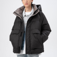 Nouvelle veste d'hiver pour homme avec capuche amovible, en duvet, style puffy