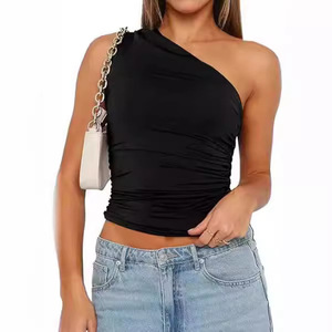 <span class=keywords><strong>Tirantes</strong></span> de verano para chicas calientes europeas y americanas, camisetas únicas con hombros descubiertos para mujeres, camisetas para mujeres, ropa para desnudar el vientre - Product Image 1