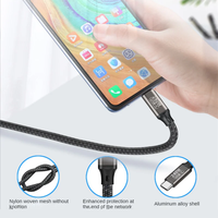 Câble USB Type C PD 240W 480 Mbps en nylon/TPE tressé, blindage en cuivre pur, charge rapide 5A pour téléphones portables, ordinateurs portables, appareils photo