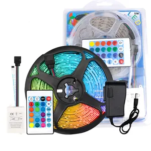 Controle remoto inteligente, alta qualidade, 5m, 2835, 12v, flexível, rgb, à prova d' água, multifuncional, led, rgb