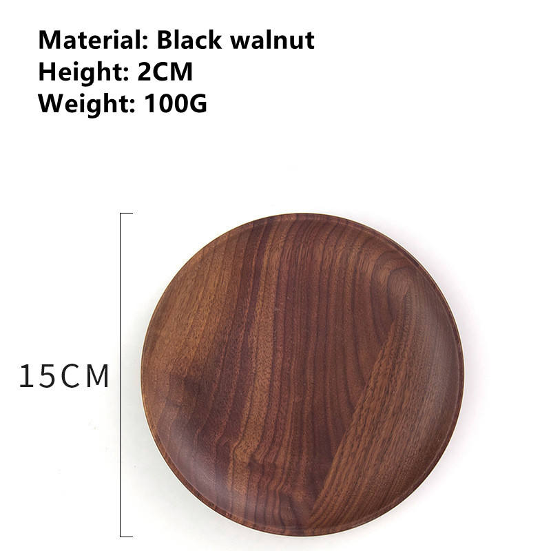 จานกลมวอลนัทสีดำ15*2ซม.