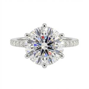 Bague solitaire en diamant taille ronde Vienna - Or 9k, 14k, 18k - Product Image 4