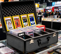 Étui de rangement pour cartes gradées en fibre de carbone avec serrures TSA, mallette pour cartes à collectionner sportives et TCG, boîte de présentation de cartes