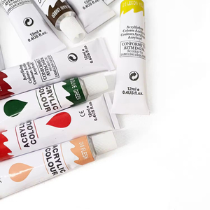 Premium Quality 24-Color Artist Waterproof Acrylic Paint Set Non-Toxic for <b>Canvas</b> & Glass 12ml Tubes - Product Image 3