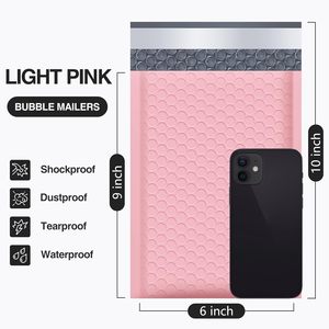 Eco-friendly Certificate Material Shipping Mailing Bags pink Mailer Custom <b>Print</b> Poly Bubble Padded Mailing Envelopes with logo - Product Image 2