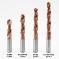 Foret à grande perçée en carbure monobloc, à main droite, en acier inoxydable haute performance, avec revêtement AlTiN pour refroidissement interne, personnalisé