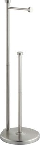Porte-<span class=keywords><strong>papier</strong></span> <span class=keywords><strong>toilette</strong></span> moderne en acier inoxydable sur pied avec support de rechange pour la maison et l'hôtel - Product Image 3