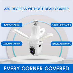 Caméra <span class=keywords><strong>IP</strong></span> sans fil avec interphone, surveillance de bébé, alarme de sécurité domestique, caméra CCTV, 1080p, 3MP, ampoule, vue panoramique à 360 degrés - Product Image 4