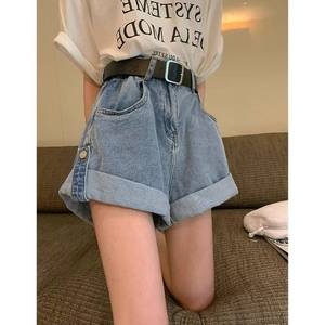 Mùa Hè Retro Kỹ Thuật Số In Ấn Cao Eo Denim Quần Short Cho Phụ Nữ Mỏng Phù Hợp Và Sexy Phong Cách Giản Dị Skinny Giải Trí Phong Cách - Product Image 5