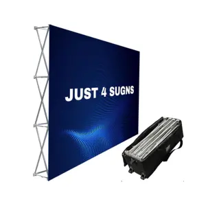 10ft Portable Fabric Trade Show Custom Pop Up Backdrop Banner Fabric Display Stand Exhibit Advertising Display Wall