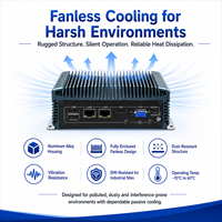 Mini PC Compacto Sin Ventilador con Doble LAN, 2 COM, USB, HD, VGA, MSATA, SATA SSD para Kiosco, Automatización, Gateway, Compatible con Windows y Linux