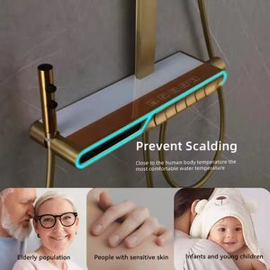 Xu Hướng Mới Đàn Piano Key Tĩnh Nhiệt Lượng Mưa Vòi Hoa Sen Mixer Hệ Thống Phòng Tắm Bầu Không Khí Ánh Sáng Vòi Hoa Sen Vòi Set - Product Image 4