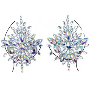 Wholesale High Quality Sequins Crystal Sexy Rhinestones Sticker Pasties Diamonds Sexy Nipple Pasties