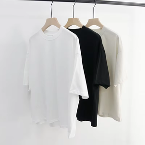 JY Heavyweight Boxy T-shirt Blank Oversized Cropped Boxy Fit T-shirt Heren 100% Katoen Drop Shoulder Boxy Heavyweight T-shirts - Product Image 1